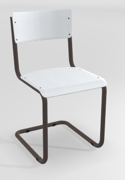 CHAISES ET TABOURETS - Pour tables standards, ht 75 cm, piétement luge - VINTAGE LUGE Chaise L.42,5xP.51xH.82cm-hauteur assise 46cm