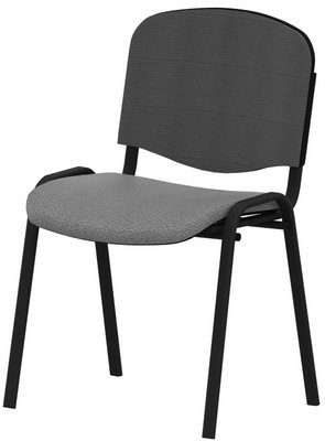 VISITEURS ET FONCTIONNELS - 4 Pieds - Joker Mesh - Chaise piétement 4 pieds laqué noir (A).Assise tissu et dossier résille Lucia Bleu clair YBQ (YBQ)