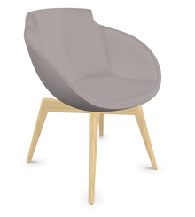 FAUTEUILS/POUFS - 4 pieds bois - Fauteuil COCO tapissé Enduit intérieur Gris Clair / extérieur Gris Clair