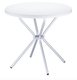 POLYPROPYLENE - TABLES  - MAJORQUE-Table plateau diamètre 80 cm en polypropylène recyclable , pieds 25 mm en aluminium anodisé -Finition plateau blanc