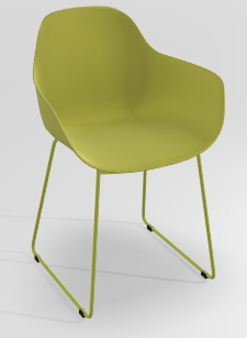 CHAISES ET TABOURETS - Pour tables standards, ht 75 cm, piétement luge - COCOON LUGE Chaise luge L.56xP.54xH.85cm-hauteur assise 46cm.