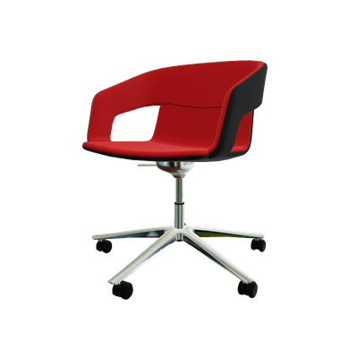 VISITEURS ET FONCTIONNELS - Sur roulettes - Melody - Fauteuil Pietement roulettes Alu poli (CH). Tissu Int Step (L19) - Tissu Ext Step (L01)