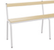 SCOLAIRE - Decouvrir - Banc MOLY avec dossier hêtre massif vernis incolore piètement époxy - L120 cm - T1