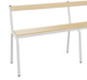 SCOLAIRE - Decouvrir - Banc MOLY avec dossier hêtre massif vernis incolore piètement époxy - L120 cm - T1