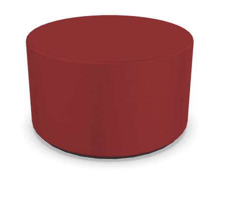 FAUTEUILS/POUFS - Poufs - TAM TAM - Pouf rond diamètre 60 cm avec base en mélaminé noire et supports en plastique ROUGE CERISE
