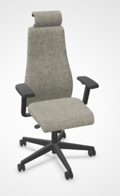 DIRECTION - Fauteuils - SO PRETTY - Fauteuil manager + têtière + accotoirs. Mécanisme synchrone décalé avec translation d'assise. Tissus Step Gris SMI