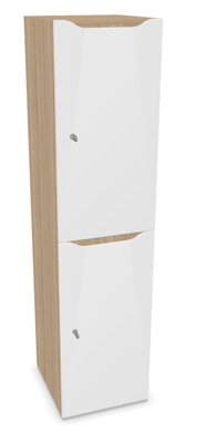 CASIERS - 2 cases - Meuble à cases H.182xL.45xP.50cm - 2 cases H86cm. portes avec découpe en partie haute. serrure à code