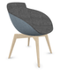 FAUTEUILS/POUFS - 4 pieds bois - Coco - Fauteuil 4 pieds bois naturel (W1). Tissu Int Step L34 - Tissu Ext Step Bleu gris (L06)