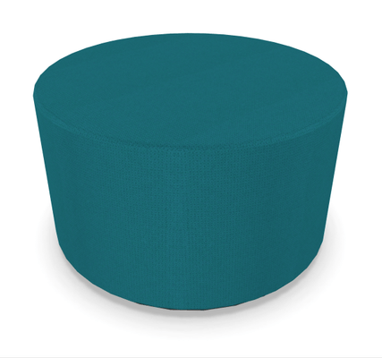 FAUTEUILS/POUFS - Poufs - TAM TAM - Pouf rond diamètre 60 cm avec base en mélaminé noire et supports en plastique turquoise
