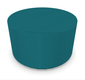 FAUTEUILS/POUFS - Poufs - TAM TAM - Pouf rond diamètre 60 cm avec base en mélaminé noire et supports en plastique turquoise