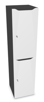 CASIERS - 2 cases - Meuble à cases H.182xL.45xP.50cm - 2 cases H86cm. portes avec découpe en partie haute. serrure à code