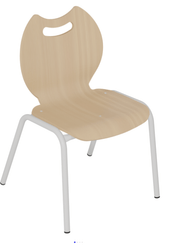 SCOLAIRE - Decouvrir - Chaise NÉMO II coque Bandana bois teinté piètement époxy - T4