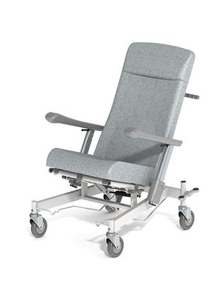 SCOLAIRE - Prendre Soin - Fauteuil KINO WT1604 frein arrière tissu enduit strut. époxy roues D150 mm spl. galet zinguées - L73xP78xH121 cm
