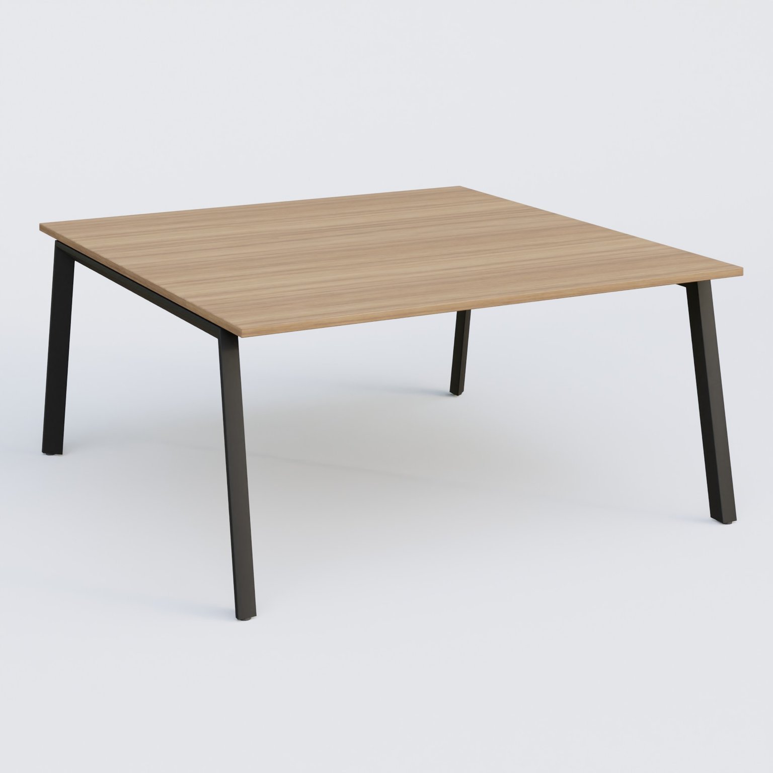 K8 plan droit 160*165 cm. Plateau Noyer et pietement Noir Mat.