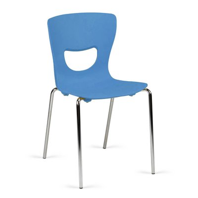 SCOLAIRE - Se Reunir - Chaise SMIL-P coque polypropylène pièt. chromé - T6 - Bleu P23