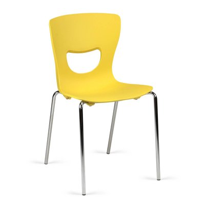 SCOLAIRE - Se Reunir - Chaise SMIL-P coque polypropylène pièt. chromé - T6 - Jaune P07