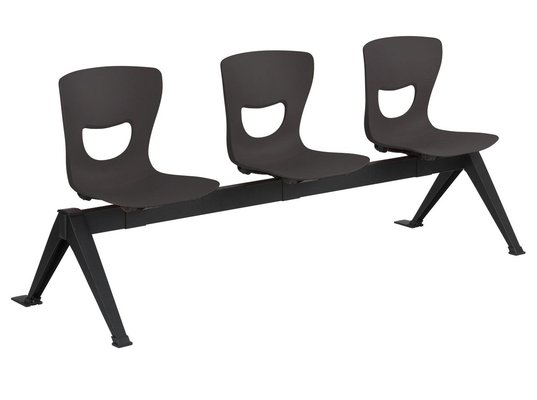 SCOLAIRE - Se Reunir - Siège poutre SMIL3P 3 pl. coque polypropylène pièt. époxy - L185xP70x78 cm - nr P15/nr