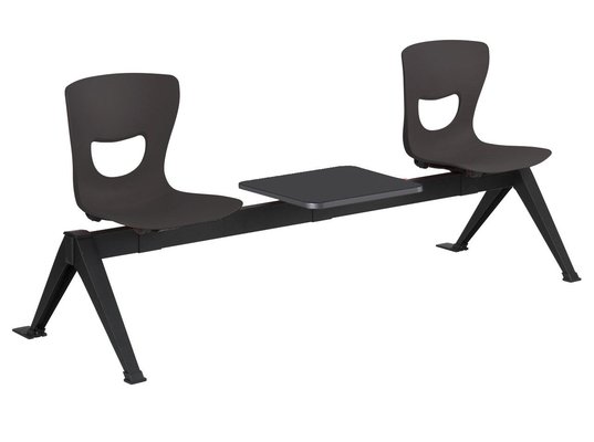 SCOLAIRE - Se Reunir - Siège poutre SMIL3P 2 pl. 1 tablette coque polypropylène pièt. époxy - L185xP70x78 cm - nr P15